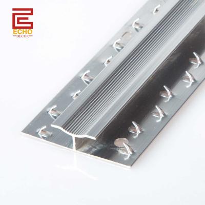 China Aluminium Carpet Trim Metal Doorway Silver Carpet To Carpet Transition Strip for sale