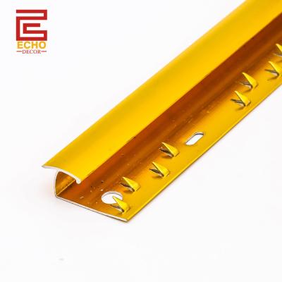 China Durable Carpet Joiner Gold Strip Aluminium Metal Carpet Transition Strip for sale