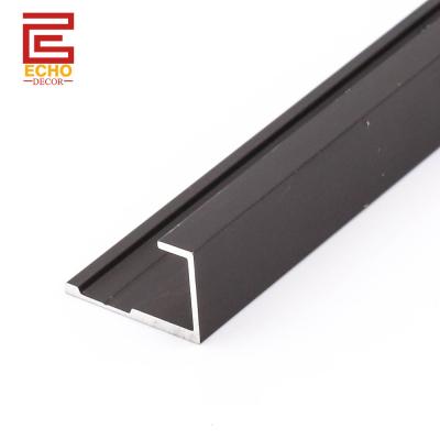 Chine Panneau mural décoratif Trim Mat Noir Aluminium Fin Cap Trim Pour le panneau PVC à vendre