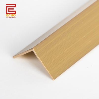 China L Shaped Satin Brass Profile 20mm Brass Moulding Strips Tile for sale