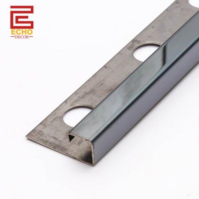 China Stainless Steel Square Tile Trim Wall Edge Tile Trim For External Corners for sale