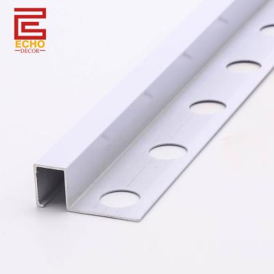 China External Corner Aluminium Square Metal Edge Tile Trim 10mm White for sale