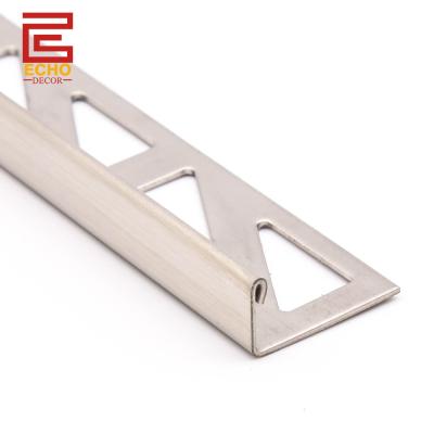 China L Shape Brushed Stainless Steel Tile Trim 10mm Tile Border Edge for sale