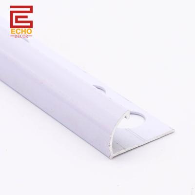 China White 1 4 Quarter Round Aluminum Tile Trim 12mm Tile Edging for sale