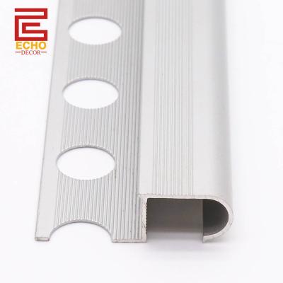 China Aluminum Stair Tread Bullnose Cap Stair Nosing Trim For Tile for sale