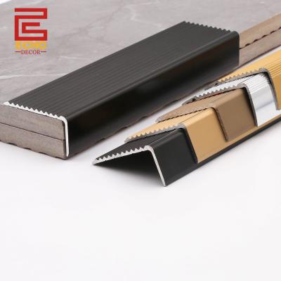 China Best Stair Nosing Trim Floor Porcelain Tile Step Edge Trim Black for sale