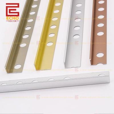 China 10mm Wall Tile External 90 Degree Corner Aluminum Tile Trim Gold for sale