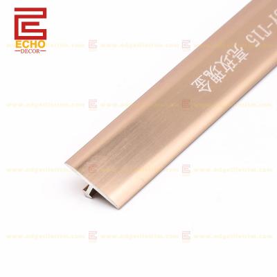 China Rose Gold Aluminum Tile Trim T Shaped Tile Edging Trim Profile for sale