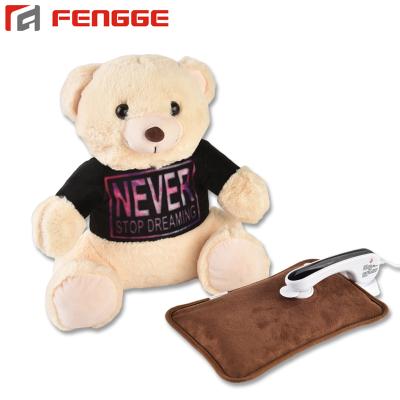 China Rechargeable FLANNEL Hand Warmer Heat Pack Electric Hot Water Bag With Plush Toy for sale