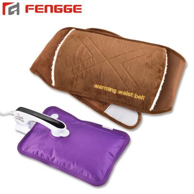 China Rechargeable FLANNEL Waist Heat Warmer Pack Electric Hot Water Bag With Belt for sale