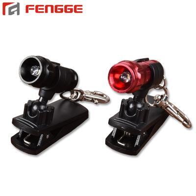 China Small Metal Key Chain Flashlight Mini LED Torch LED Head Lamp Aluminum Cap Light with Key Chain and Clamp for sale