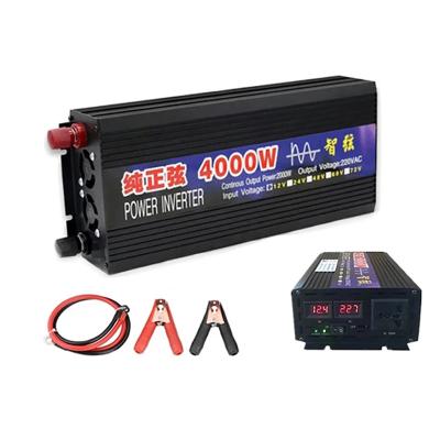 China Pure Sine Wave Power Inverter 2000W 3000W 4000W DC 12V 24V 48V 60V To AC 220V Voltage 50/60HZ Solar Converter Car Inverters 227*150*75mm for sale