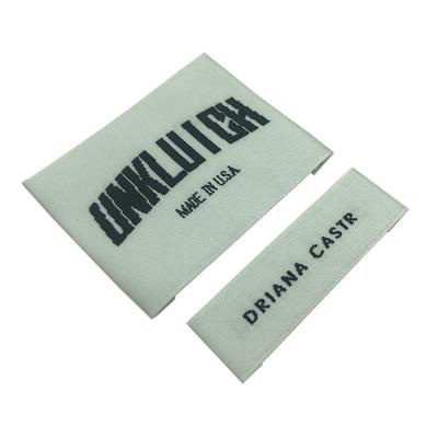 China Sustainable High Density Woven Fabric Private Labels Garment Neck Label Satin Apparel Tags Labels for sale