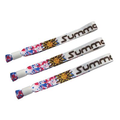 China Custom Adjustable Polyester Factory Party Festival Events Wristband Polyester Fabric Wristbands Wristbands With Logo for sale