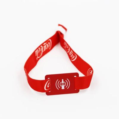 China Polyester Customized Logo Adjustable Woven Custom Sublimation Fabric Polyester Elastic Disposable Wristband for sale