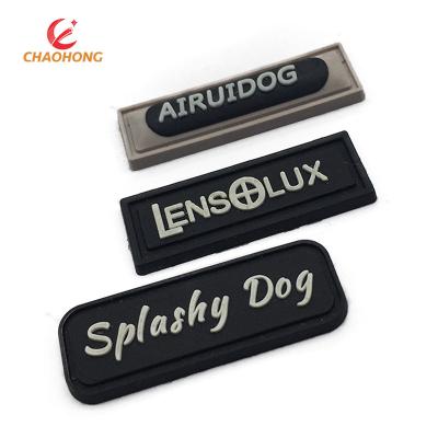 China 3D Customized 3D Rubber Logo Label PVC Embossed Engraved Rubber Patch For Bag for sale