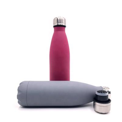 China Sustainable Wholesale Vacuum Sports Double Wall Cola Shaped 18/8 Stainless Steel Water Bottles With Flex Lid for sale