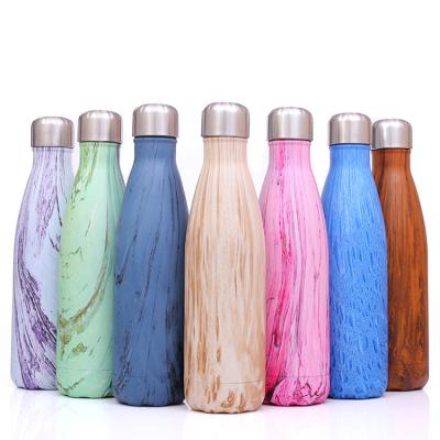 China Customized Sustainable Logo Double Walled Vacuum Sports Drink Cola Shaped Stainless Steel Water Bottles With Lid for sale