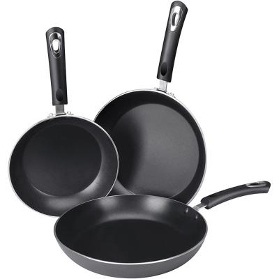 China Hot Selling High Quality Aluminum Stick Marble Frying Pan Durable Non Fry Flat Frying Pans for sale