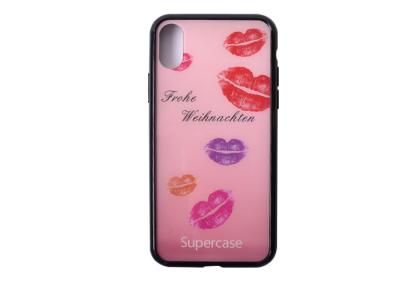 China Hybrid PC And TPU IMD Phone Case Lipstick Red Pattern Snap iPhone Case for sale