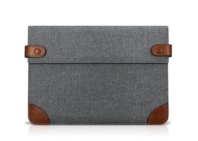 China Grey Color Cotton Tablet Sleeve 278*187*30mm Dimension With Two Buttons for sale