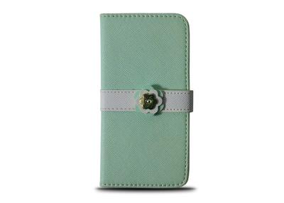 China Fashionable Genuine Leather Mobile Cover , Flip Mirror Smartphone Folio Case for sale