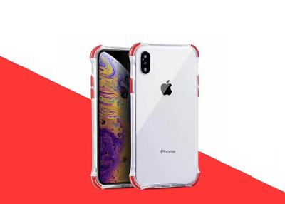 China Bi Color Transparent Plastic Phone Cases Groove Design For iPhone X / XR for sale