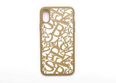 China PU Inlay Plastic Phone Cases TPU Excellent Protective Rubber Words Pattern Design for sale