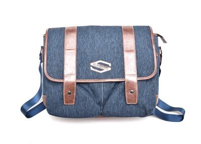 China Polyurethane Business Shoulder Bag Blue Denim Appearance OEM / ODM Acceptable for sale