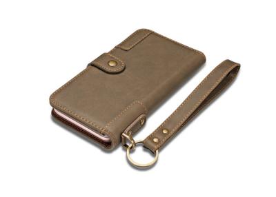 China Solid Leather Color Genuine Leather Phone Case Fashion Style For iPhone 8 / 8 Plus for sale