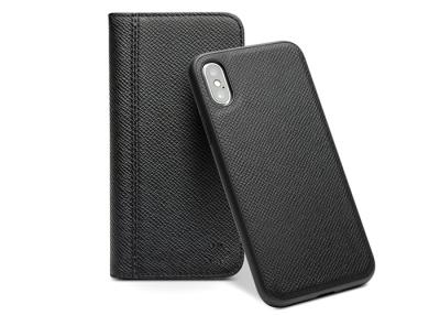 China Folio Style Custom Leather Phone Case Microfiber Lining Soft Touching for sale