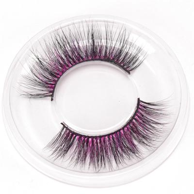 China Mink False Lashes 3D Colored Eyelashes Strip Eyelashes Color Mink Lashes Color for sale