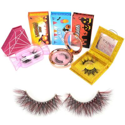 China 100% Real Color Criss Cross Mink Strips Lash 20Mm Mink Eyelashes Curl Blonde Brown for sale