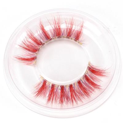 China Crisscross Hot Picks Mixed Full Band Color Mink Lashes Vendor Red Stripe Mink 2 Toned Lashes for sale