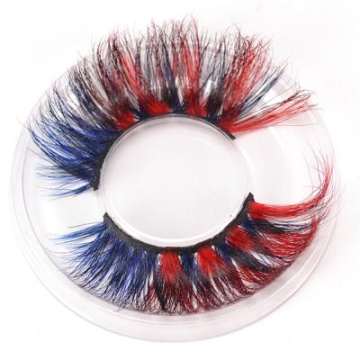 China 5D Colorful False Eyelashes 25mm 5D Mink Fur False Eyelash Colorful Fluffy Hairs Vendor for sale