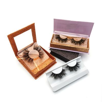 China Long Real Natural Siberian Mink Fur Vendor False Wispy 25MM Long Fluffy Strip Full Lashes 3d Wholesale 5D Mink Eyelash for sale