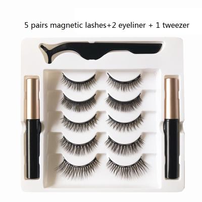 China Natural Magnetic Eyelashes With Magnetic Tweezers Private Label Wholesale Mink Lashes for sale