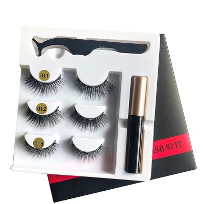 China Newest Natural Magnetic Eyelashes Magnetic Highlights Kit With Magnetic Lash 3 Pairs Eyeliner Boxes for sale