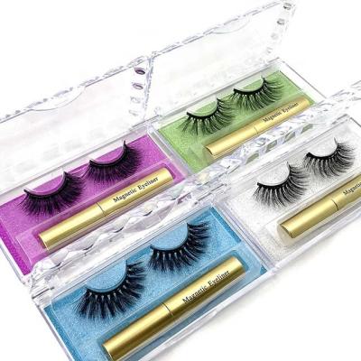 China OEM ODM Custom Magnetic Waterproof Acrylic Eyelashes Box Lashes And Winged Magnetic Eyeliner Kit for sale