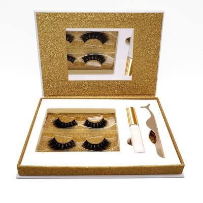 China Custom Natural Magnetic Glue Free Luxury Vegan Long Lashes Extension Magnetic Eyelash Kit for sale