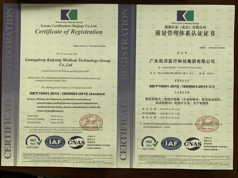 ISO9001 - Guangdong Kaiyang Medical Technology Group Co., Ltd.