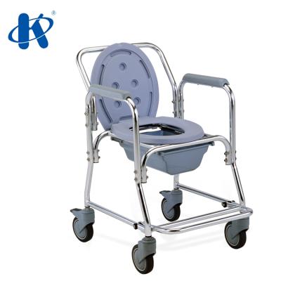 China Modern Aluminum Wheelchair Kaiyang Design KY699L Aluminum Commode Wheelchair With Bright Oxidation Frame for sale