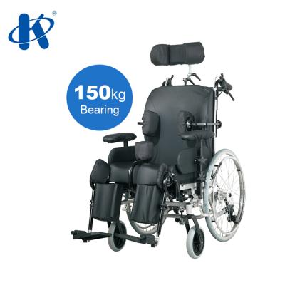 China 0Â ° - 15Â ° adjustable seat ; 90Â ° - 120Â ° adjustable backrest; kaiyang KY997-46 steel cerebral palsy wheelchair with adjustable armrest and headrest, elevating footrest for sale