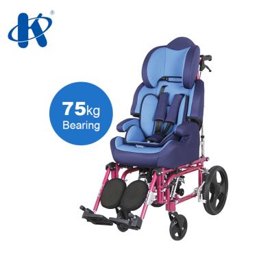 China Cerebral Palsy Wheelchair Aluminum Cerebral Palsy Wheelchair Adjustable Backrest Car Seat Kids Bed Medical Lying-Down Wheelchair for sale