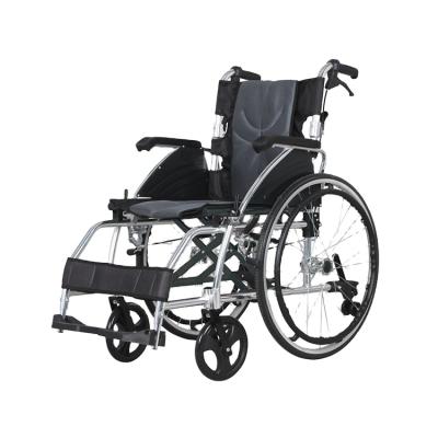 China Hot Selling KY869LAJ Foldable Wheelchair With Brake KY869LAJ Plain Lightweight Aluminum Manual Wheelchair for sale