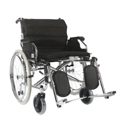 China Manufacturer Kaiyang KY951AHigh Wheelchair Foldable Backrest KY951AC-56 Cheap Patient Steel Manual Wheelchair Widened Load Bearing for sale