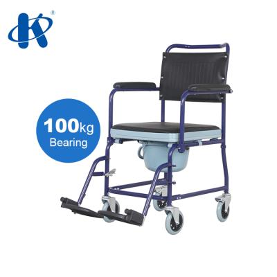 China Economic steel commode wheelchair kaiyang OEM commode wheelchairs with small wheels powder coated steel commode wheelchair KY692E for sale