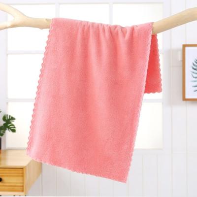 China New Products Coral Fleece Hand Towel Microfiber Child Safe Cleaning Towel for Kitchen Washcloth for sale