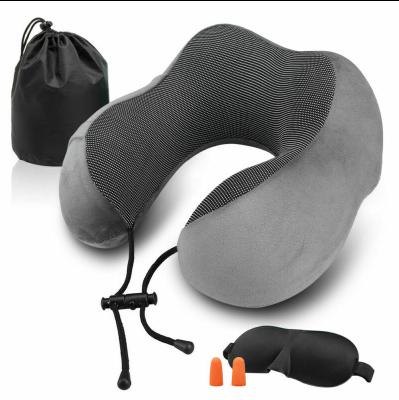 China Inflatable Custom Design U Shape Soft Neck Memory Foam Travel Neck Pillow for sale