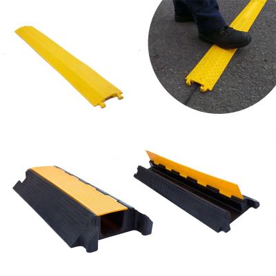 China ABS VayLong One Way 1 Channel Speed ​​Bump Floor Pipe Rope Protector Cable Management Cover Indoor Bridge Car Restrictor Ramp for sale